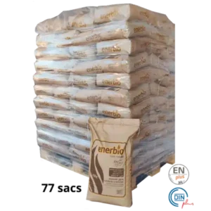 Granulés de bois ENERBIO - 1 Palette de 77 sacs en papier recyclé - 6.30€ le sac