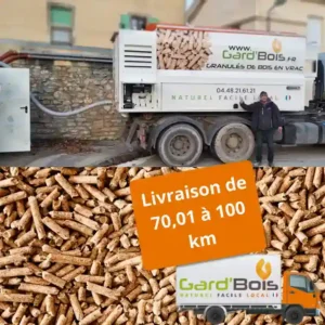Granulés de bois VRAC - livré de 70,01 à 100km - minimum 3 tonnes